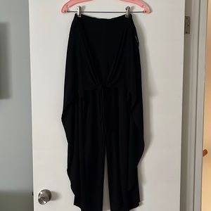 Mamatayoe European Black Open Leg Palazzo Pants